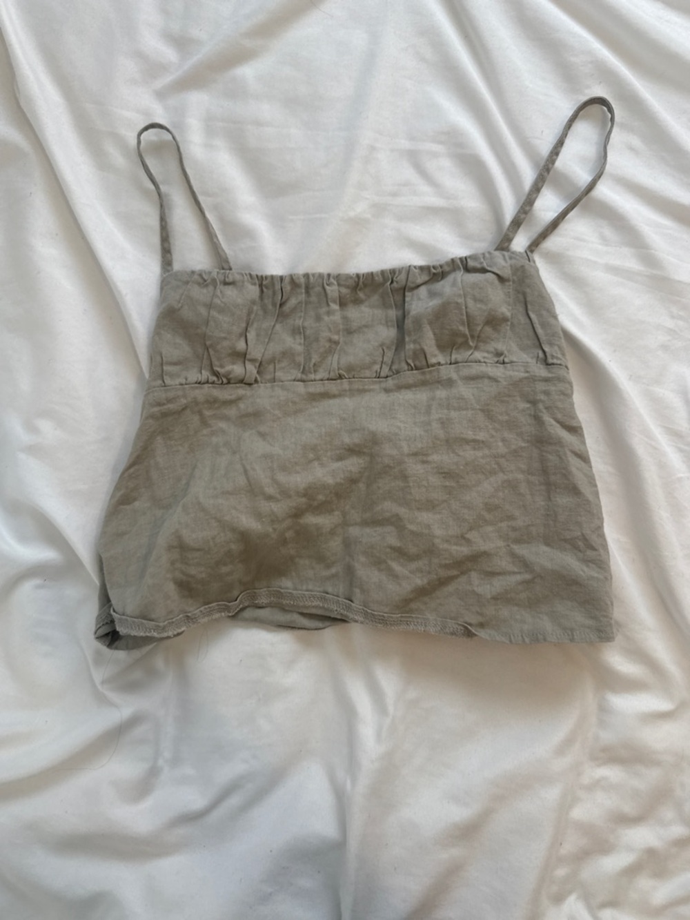 Edikted Light Green grey Linen-Blend Cami Top